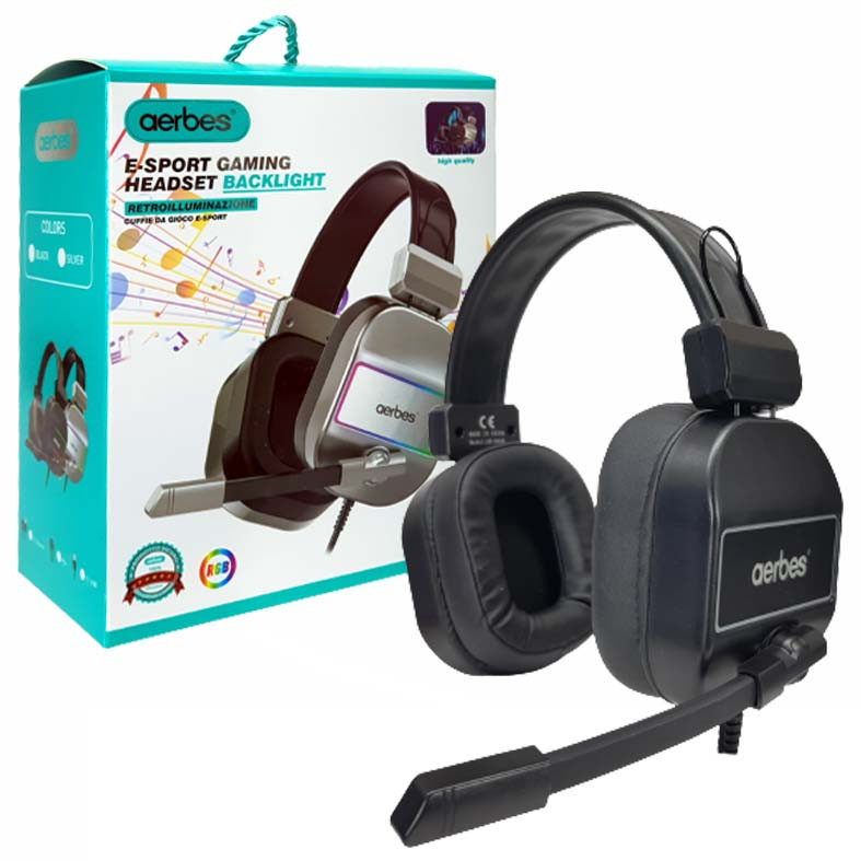 Aerbes AB-D446 Gaming Headset – Deep Bass, Noise Reduction, LED Design | Pro Gaming Audio